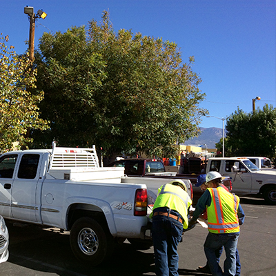 Residential Plumbing-Men Working from Truck