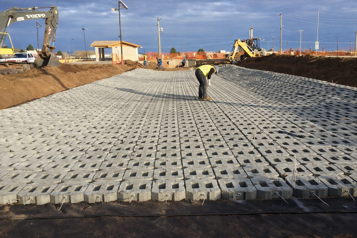 Construction Worker with Pavers